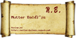 Mutter Balázs névjegykártya